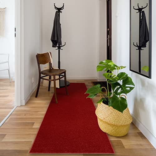 rugsx Läufer Eton für Korridor, Küche rot 150x370 cm