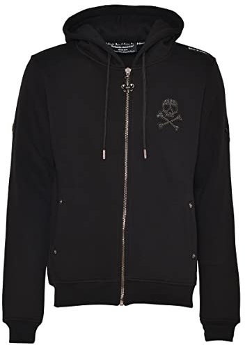 Roberto Geissini Herren Sweatjacke - Bones - Black 2XL