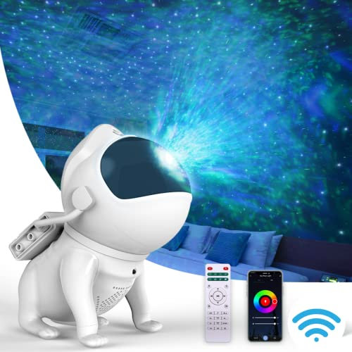 SPACE DOG Smart Starry Sky Galaxy Projector with Remote and App Control | Built-in Bluetooth Speaker with White Noise for Children (Wi-Fi)