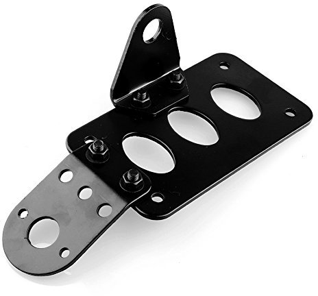 Motorrad Kennzeichenhalter Seitlich, Universal Motorrad Rücklicht Kennzeichen Halterung Verstellbares Kennzeichenhalterung, für Mofa Roller E-Bike Geländewagen