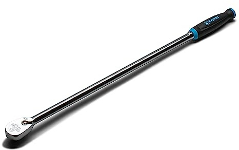 Capri Tools Cliquet extra long de 1,27 cm, 90 dents, poignée ergonomique douce, 63,5 cm de long
