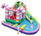 COSTWAY Kids Inflatable Water Park with Slide, Climbing Wall, Water Cannon, Splashing Pool, Blow up Bouncy Castle House for Summer Outdoor Play