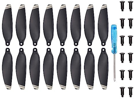 sourcing map Mini 1 Drone Propellers Drone Blades Propellers Black Silver with Screwdriver/Screw, Quick-Release, Low-Noise Propeller for DJI Mini 1 Drone, Quadcopter, Pack of 16