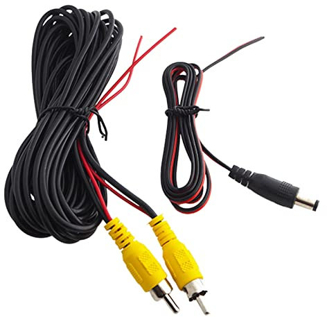 Rianpesn Câble RCA - caméra recul stationnement Vue arrière Voiture 6/10 | Câble d'extension vidéo avec F déclenchement détection pour moniteurs stationnement