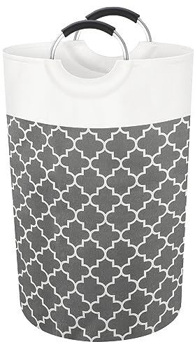 Sitayakuma Faltbarer Pfandflaschen Aufbewahrung，82L Großer Wäschekorb Wäschesammler mit Stabilem Ledergriff　Wasserdicht Wäschesack Laundry Basket　Altglas Leergut Sammelbehälter für Flaschen(Grau)