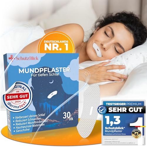 Schutzblick® Premium Mundpflaster schlafen - Schlaf Mundpflaster gegen Schnarchen - 30er Set Anti Schnarch Pflaster - Mouth Tape for Sleeping - Schnarchpflaster für erholsamen Schlaf - Mund Tape