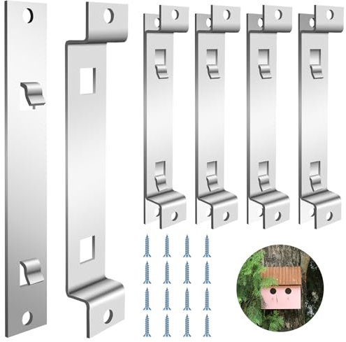 LONIKSTEP Vogelhaus-Aufhänger, 4er-Set, Außenmontage, Baum, Eule, Box, Aufhängehaken für Fledermaus, Eichhörnchen, Häuser, Nistkästen, Futterspender