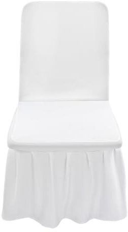 SuhoFutus Stuhlhussen, 30 Stück Stuhlhussen Stuhl-Schutzhüllen, Hussen für Stühle mit Rock, Verdicken Stretch Sesselhusse, Stuhlhusse Hochzeit für Hochzeit, Party, Hotel, Restaurant, Weiß