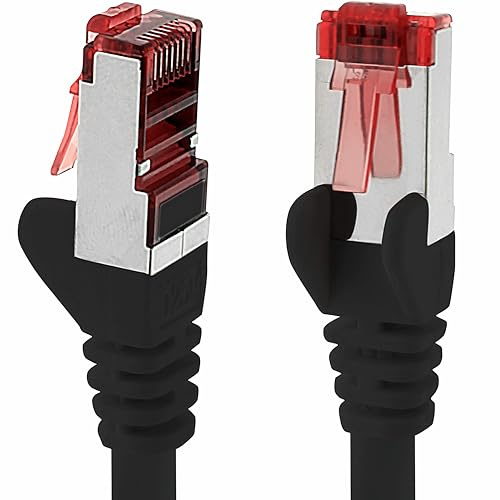 5 M - 1 Stück - Cat6 Ethernet LAN Kabel RJ45 - Schwarz – Hochgeschwindigkeits-Netzwerkkabel für Streaming, Gaming, TV und Computer – Stabil und langlebig – Perfekt für Heimnetzwerk und Büro