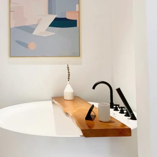 Tablett Badewannenablage Aus Holz, Einteiliges Spa-Badregal Aus Ganzem Kiefernholz, Badewannenregal Für Badewannenablagen, Badezimmer-Organizer-Tablett Aus Reinem Holz, Multifunktionales Wannen-Caddy