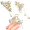 Ypkia 3 pinzas para el pelo de flores medianas con borla mariposa de metal horquillas para el cabello para mujeres y niñas accesorios finos para el cabello (dorado)
