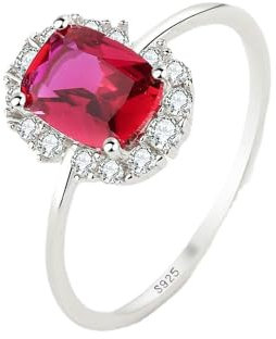 Luxus Rubin Rechteck Ringe für Frauen Echte S925 Sterling Silber Diamant Romantische Verlobung Hochzeit Geschenk Schmuck