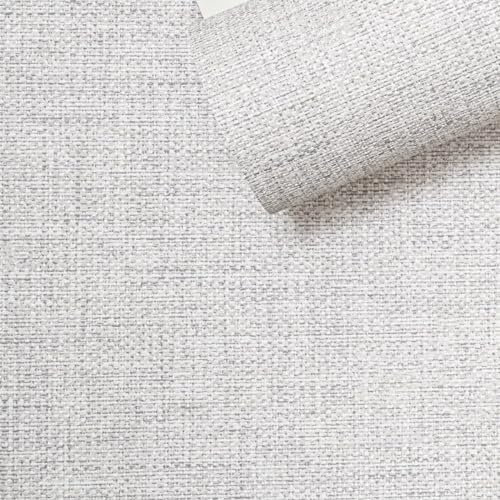 SOPHIE LAURENCE Adana Beige Linen Effect Wallpaper - Metallic Shimmer, Textured, Scrubbable, Paste The Paper, 0.53m x 0.53m Sample, Suitable for Any Room, Made in Belgium