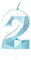 Kerze zum 2. Geburtstag, blaue Zahl 2, Kerze für Geburtstagskuchen, blaue Kerze zum 2. Geburtstag, 2. Geburtstag, Kuchenkerze, Tortenaufsätze für 2 Jahre alte Jungen, Blau