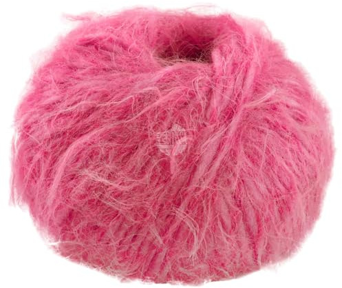 LANA GROSSA Basta| Garn im Fake Fur Look, locker verzwirnt, Franseneffekt& Merinofasern | Handstrickgarn, 50% Schurwolle & 50% Polyamid | 50g Wolle zum Stricken& Häkeln | 100m Garn FB 8