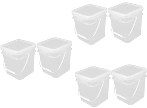 Garneck 6piezas Cubos De Pintura Reutilizables De Tapa y Asa Contenedores para Almacenamiento De Pintura y Otros Líquidos