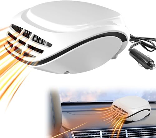 Hojalis Autoheizung, 12V Auto Heizlüfter, Tragbare Autoheizung Anti-Beschlag Windschutzscheibe Defroster mit Zigarettenanzünder, 2 in 1 Auto Heizung Defroster, Anti-Beschlag Auto-Heizung für Alle Auto