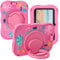 AKNICI Silicona Funda para Haehne 7 Tablet PC/Haehne Tablet 7 Pulgadas/TopLuck Tablet 7 Pulgadas/EagleSoar Tablet Niños 7 Pulgadas/Veidoo V88/JIKOCXN 7 Pulgadas, 360° Soporte Giratorio/Mango, Rosa