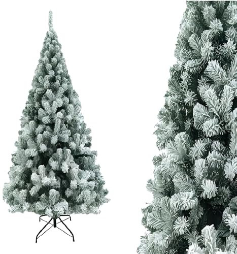Albero di Natale innevato bianco ALTO CM 240 PVC Ignifugo con Apertura Rapida ad ombrello 1000 cime