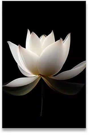 JIANGSHANDAIYOUCAIREN Vintage White Lotus Wall Art Poster Wohnzimmer Schlafzimmer Dekoration Malerei Kein Rahmen-C_40x50cm