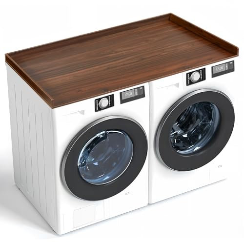 MP Washer Dryer Countertop, 27.5 x 54 Laundry Room Wood Topper, Laundry Wood Shelf Topper with Edge, Washer and Dryer Countertop for Laundry Room Organization（walnut）