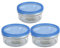 Fire up up Round Glass Bowls with Lid 250ml Desser Bowls, Salad Bowls, Glass Serving Bowls Food Storage Bowls (Blue-X3)