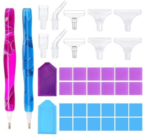 RAXLUPO 38 Stück Diamond Painting Stift Aufsätze Diamond Painting Zubehör Set Diamond Painting Stifte mit 10 Ersatz-Tipps für Diamant Malerei DIY Nagelkunst