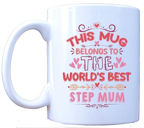 MILLHOUSE PRINTS Best Step Mum Coffee Mug - Stepmom Appreciation Present - Family Thank You Gift - 11oz Ceramic Cup