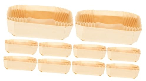 Hoement 1satz Holz Backform Mit Papierauskleidung Hitzebeständige Kuchenform Für Vielseitige Anwendungen Für Brot Torten Und Desserts Gleichmäßige Wärmeverteilung Leicht Zu Reinigen