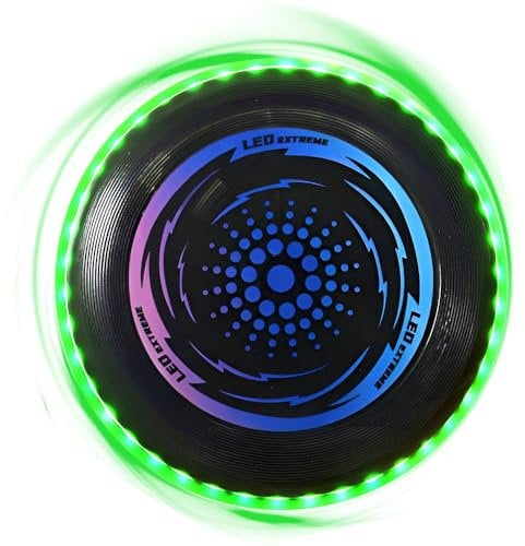 KBIBCK Ultimate Frisbee LED, Leuchtende Frisbee, Leuchtende Flugscheibe mit 49 LED-Lichter, LEDs Frisbees Disc Spaßsport, Leuchtend Frisbees Scheibe, Disc Spaßsport für Kinder Erwachsene Freien (Grün)