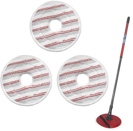 COWANIEE 3 Pcs Mop Head Replacement for Vileda, Spin and Clean Mop Refill Washable,Red