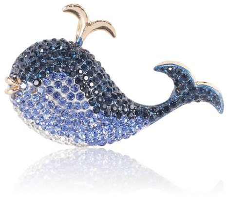 Niedliche Ozeane wal-Brosche für Damen, Böhmische Strandwal-Tier Brosche Anstecknadel für Frauen Hut Tasche Anzug Kleid Zubehör Schmuck
