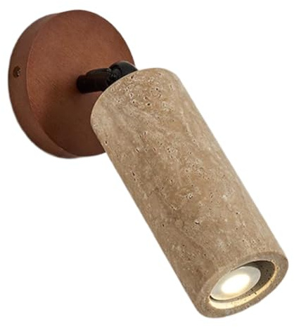 Cenei Yellow Travertine Walnut Color Rotatable Wall Lamp Modern and Simple Living Room Corridor Entrance Sconce Light