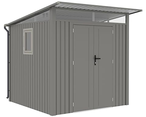 Rockford Porto 200 Gartenhaus aus Metall, Grau