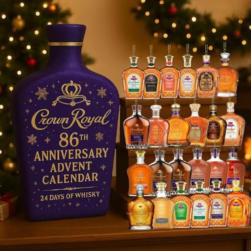 MissFox Calendrier de L’avent Whisky 2025 – 24 Surprises Uniques avec 24 Mini Bouteilles 3D de Whisky, Advent Calendar Original pour Adultes, Amateurs de Bar et Dégustation de Spiritueux (D)