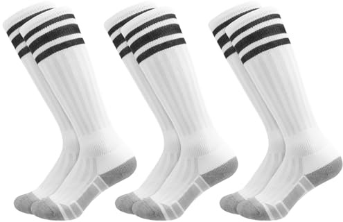 Utensilsto 3 Paar Fußballstutzen Kinder Fußball Stutzen Lange Fußballsocken | 28-32 Fussball Socken Sportsocken Trainingssocken für Jungen Mädchen Fußball Laufen Basketball