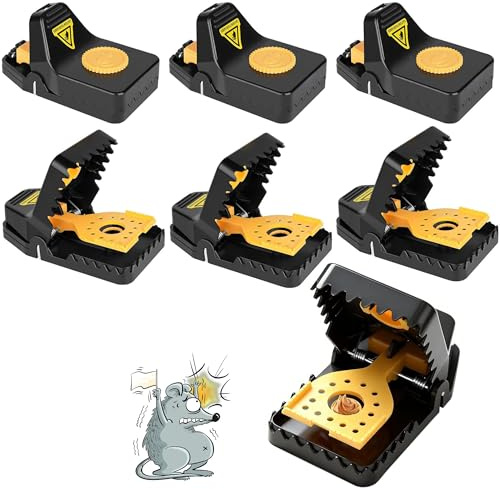 Mouse Traps, 6 Pack Heavy Duty Instant Kill Rat Traps, Reusable Large Mouse Trap for Mouse Rat Chipmunk, High Sensitive Mice Snap Trap for Indoors and Outdoors, Effective & Safe Rodent
