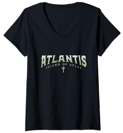 Damen Atlantis | Insel Atlas T-Shirt mit V-Ausschnitt