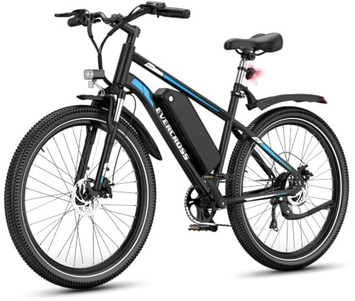 EVERCROSS EK15 Elektrofahrrad 27,5 Zoll für Erwachsene, 250 W, 36 V 13 Ah | Urbanes E-Bike Mountainbike mit App, bis 25 km/h, 40–90 km Reichweite, 7-Gang Schaltung, LCD Display, Doppel-Scheibenbremsen