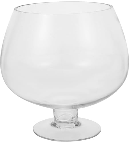 CVUTOVO Vase Bocal à Poissons en Verre - Terrarium Rond Transparent de 1000 ML - Pot hydroponique Ouvert de 10 cm - Aquarium pour Poissons Betta, idéal comme Centre de Table.