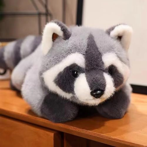 Xiyocadt Waschbär Kuscheltier, 30/45/65cm Klein Plüschtier, Stofftier Plüsch Puppe Kuscheltiere, Geschenk für Jungen Mädchen (45CM)