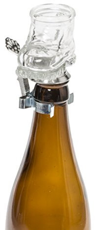 Schnabel-Zinn Glasschuh Flaschenverschluß, Zinn, Silber, 7,4 x 5,6 x 7,6 cm
