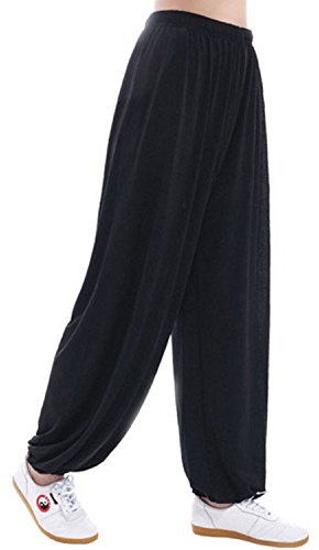 MESHIKAIER Große Größe, super weich, Haremshose, Damen, aus Modal, Yoga-Hose, Haremshose, Pumphose für Sport, Jogging, Tanz, elastisch und dehnbar, Schwarz , X-Large