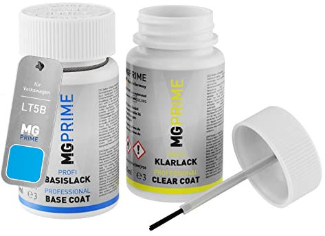 MG PRIME Autolack Lackstift Set für Volkswagen VW LT5B / T5B KLM Blau Basislack Klarlack je 50ml
