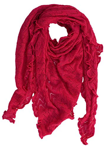 Invero, Merino Dreieckstuch Susi, 100% Wolle (Magenta)