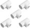 MroMax Lot de 5 raccords de tuyau en PVC en forme de T Blanc 20 mm