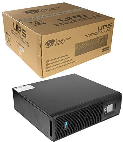 Powercool Intelligent Rackmount UPS Series, Uninterruptible Power Supply, 2000VA, 3U, 2 x UK Socket, 3 x IEC 320 C13, 2 x RJ45, 1 x USB, Stand Alone, Rack Or Wall Mountable | Black