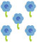 Kochblume 1-3-5-10er Set | Haken S, L, Wandhaken, Küchenhaken, Mehrzweckhaken, Schlüsselhaken | In der bunten Box (blau-DKL-blau, 5er Set L)