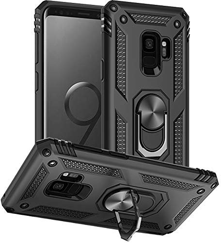 Yiakeng Coque pour Samsung Galaxy S9, Silicone Antichoc Défense Bumper Armure Housse Etui pour Samsung Galaxy S9 (Noir)
