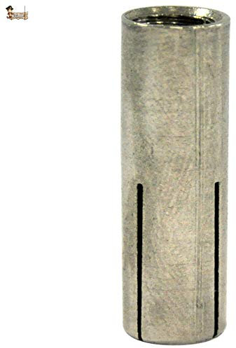 BricoLoco - Tassello di ancoraggio femmina in metallo inox A-2 ad espansione per materiali massicci con filettatura metrica interna (10, tassello femmina M-10)